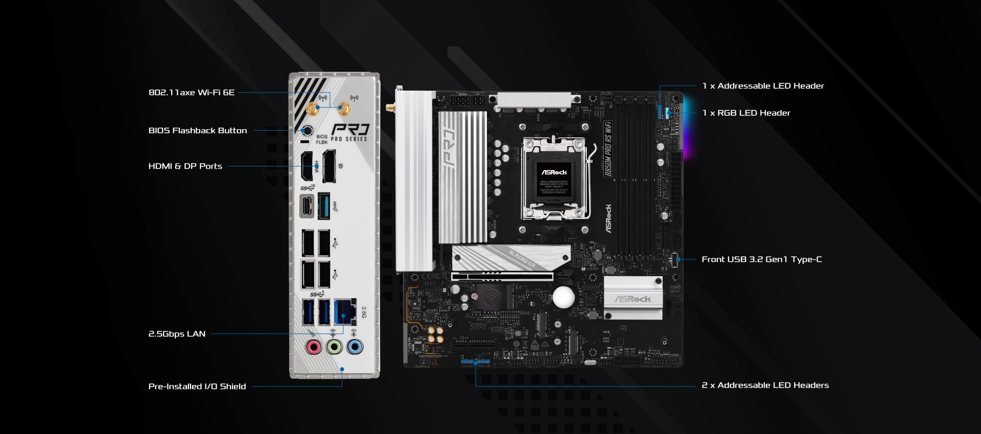 ASRock B850M Pro RS WiFi Motherboard